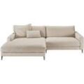 Ecksofa INOSIGN "Downtown, B/T/H: 272/190/84 cm L-Form" Sofas Gr. B/H/T: 272cm x 84cm x 190cm, Bouclé, Recamiere links, beige (natur) weicher Sitzkomfort auch in Cord und Bouclé, incl. Zierkissen