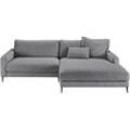 Ecksofa INOSIGN "Downtown, B/T/H: 272/190/84 cm L-Form" Sofas Gr. B/H/T: 272cm x 84cm x 190cm, Bouclé, Recamiere rechts, grau (stone) weicher Sitzkomfort auch in Cord und Bouclé, incl. Zierkissen