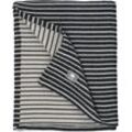 Wohndecke MUSTERRING "Line" Wohndecken Gr. B/L: 130 cm x 170 cm, schwarz-weiß (schwarz, weiß) Baumwolldecken im edlen Naturlook