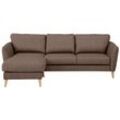 Ecksofa HOME AFFAIRE "MARSEILLE (242/152cm),L-Form, Rec. rechts/links", braun, B:242cm H:88cm T:152cm, 59% Polyester; 41% Polypropylen, Sofas, Massivholzbeine aus Eiche, in verschieden Bezügen und Farbvarianten