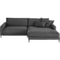 Ecksofa INOSIGN "Downtown, B/T/H: 272/190/84 cm L-Form", grau (anthrazit), Sofas, B/H/T: 272cm x 84cm x 190cm, Feincord, Recamiere rechts weicher Sitzkomfort auch in Cord und Bouclé, incl. Zierkissen