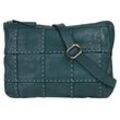 Umhängetasche SAMANTHA LOOK, Damen, Gr. B/H/T: 30cm x 23cm x 3cm onesize, blau, Leder, unifarben, leicht glänzend, Taschen, echt Leder, Made in Italy