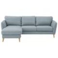 Ecksofa HOME AFFAIRE "MARSEILLE (242/152cm),L-Form, Rec. rechts/links", grün (salbei), B:242cm H:88cm T:152cm, 100% Polyester, Sofas, Massivholzbeine aus Eiche, in verschieden Bezügen und Farbvarianten