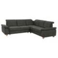 Ecksofa HOME AFFAIRE "Dalia L-Form" Sofas Gr. B/T: 256 cm x 236 cm, Lu x us-Microfaser Florence, langer Schenkel links, mit Bettfunktion-mit Schubladenstauraum-mit Kopfteilverstellung, grau (anthrazit) Ecksofas mit Federkernpolsterung, wahlweise Bettfunktion, Bettkasten