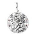 Ketten-Anhänger FIRETTI "Schmuck Geschenk Silber 925 Halsschmuck Anhänger Madonna" Schmuckanhänger Gr. Silber 925 (Sterlingsilber), 16,60 g, silberfarben (grau, silberfarben, rot, rot) Damen mit Stein (synth.)