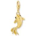 Charm-Einhänger THOMAS SABO "Koi, 1888-414-7", bunt (gelbgoldfarben, hellblau, hellblau), Charms, Damen, Silber 925 (Sterlingsilber), mit Zirkonia (synth.)