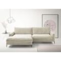 Ecksofa INOSIGN "Downtown, B/T/H: 272/190/84 cm L-Form", beige (natur), Sofas, B/H/T: 272cm x 84cm x 190cm, Cord, Recamiere links weicher Sitzkomfort auch in Cord und Bouclé, incl. Zierkissen