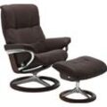 Fußhocker STRESSLESS "Mayfair", braun (chocolate paloma), B:55cm H:41cm T:39cm, Leder BATICK: BATICK ist ein leicht korrigiertes, durchgefärbtes und genarbtes Möbelleder, bei dem die meisten Unebenheiten und Spuren in der Regel entfernt wurden., Leder PALOMA: PALOMA ist ein durchgefärbtes Semianilin-Möbelleder mit natürlicher Narbung., ROHLEDER Stoff Q2 FARON: Ein fester zuverlässiger Bouclu00e9 m