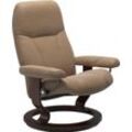 Relaxsessel STRESSLESS "Consul", braun (almond paloma), B:85cm H:100cm T:77cm, Leder BATICK: BATICK ist ein leicht korrigiertes, durchgefärbtes und genarbtes Möbelleder, bei dem die meisten Unebenheiten und Spuren in der Regel entfernt wurden., Leder PALOMA: PALOMA ist ein durchgefärbtes Semianilin-Möbelleder mit natürlicher Narbung., ROHLEDER Stoff Q2 FARON: Ein fester zuverlässiger Bouclu00e9 mi