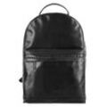 Laptoprucksack X-ZONE Gr. B/H/T: 43cm x 29cm x 12cm, schwarz, Rindsleder, Leder, beschichtet, leicht glänzend, Rucksäcke, echt Leder