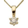 Ketten-Anhänger FIRETTI "Schmuck Geschenk Gold 750 Halsschmuck Anhänger Halskette Solitär" Schmuckanhänger Gr. 0,25 ct P2 = erkennbare Einschlüsse, Gelbgold 750-Diamanten, 0,8 g, goldfarben (gelbgoldfarben, gw=getöntes, weiß) Damen mit Brillant in Krappenfassung