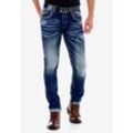 Slim-fit-Jeans CIPO & BAXX Gr. 30, Länge 34, blau Herren Jeans im Worn Washed Look in Straight Fit