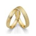 Trauring FIRETTI "Schmuck Geschenk Gold 750 Hochzeit Ehering "LIEBE"" Fingerringe Gr. 50, ohne Brillant, Gelbgold 585, 4 mm, goldfarben (gelbgoldfarben) Made in Germany, wahlweise mit oder ohne Brillant