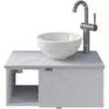 Waschtisch SAPHIR "Serie 6915 Waschschale mit Unterschrank für Gästebad, Gäste WC", weiß (weiß glanz, marmor weiß, weiß glanz), B:61cm H:39,8cm T:35cm, Waschtische, 61 cm breit, 1 Tür, offenes Fach, kleine Bäder, ohne Armatur