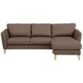 Ecksofa HOME AFFAIRE "MARSEILLE (242/152cm),L-Form, Rec. rechts/links", braun, B:242cm H:88cm T:152cm, 59% Polyester; 41% Polypropylen, Sofas, Massivholzbeine aus Eiche, in verschieden Bezügen und Farbvarianten