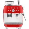 SMEG Espressomaschine "EGF03RDEU", rot, B:44cm H:44,3cm T:34cm, Kaffeemaschinen, mit integrierter Kaffeemühle