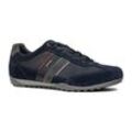 Sneaker GEOX "U WELLS C" Gr. 40, blau (navy, weinrot) Herren Schuhe Stoffschuhe Freizeitschuh, Halbschuh, Schnürschuh mit Logoverzierung