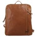 Cityrucksack SPIKES & SPARROW Gr. B/H/T: 33 cm x 26 cm x 6 cm, braun (cognac) Rucksäcke echt Leder