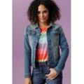 Jeansjacke ANISTON CASUAL Gr. 34, blau (used, blau) Damen Jacken in Used-Waschung