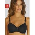 Minimizer-BH LASCANA, Damen, Gr. 100, Cup D, schwarz, Microtouch, Spacer, Obermaterial: 82% Polyamid (TACTEL), 18% Elasthan (LYCRA), feminin, BHs, mit nahtlos vorgeformten Spacer-Schalen, Basic Dessous