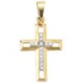 Kreuz-Anhänger JOBO "Anhänger Kreuz" Schmuckanhänger Gr. Gelbgold 333, goldfarben (gelbgold 333) Damen 333 Gold mit Zirkonia