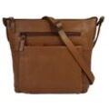 Umhängetasche X-ZONE "RFID" Gr. B/H/T: 27cm x 25cm x 5cm onesize, braun (cognac) Damen Taschen echt Leder