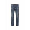 Regular-fit-Jeans CAMP DAVID Gr. 29, Länge 30, blau, Herren, Material: 98% Baumwolle, 2% Elasthan, Abriebeffekte, Jeans, Münztasche mit Ziernaht