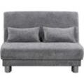 Schlafsofa INOSIGN "Gina" Sofas Gr. B/H/T: 80cm x 86cm x 195cm, Bouclé, grau mit einem Handgriff vom Sofa zum Bett