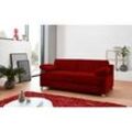 Schlafsofa BALI "Viola", rot, B:181cm, 100% Polyester, Sofas, mit Seitenkissen