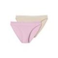 Schiesser Rioslip "Cotton Lace" (2er-Pack) mit femininem Spitzenband am Bund, bunt|rosa