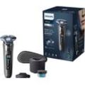 Elektrorasierer PHILIPS "Shaver Series 7000 S7887/55", grau, ElektrorasiererB:16,2cm H:24,5cm T:16cm, 1 Reinigungskartusche, Etui, Ladestand, mit SkinIQ Technologie, B:16,2cm H:24,5cm T:16cm