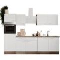 Küche RESPEKTA "Oliver", weiß (front: weiß, korpus: eiche york nachbildung, arbeitsplatte: eiche york nachbildung), B:270cm H:205cm T:60cm, Komplettküchen-Sets, Breite 270 cm, wechselseitig aufbaubar