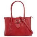 Shopper CLUTY Gr. B/H/T: 30cm x 23cm x 12cm onesize, rot Damen Taschen echt Leder, Made in Italy