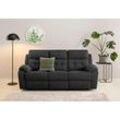 3-Sitzer HOME AFFAIRE "Lannilis", grau (anthrazit), B:210cm H:99cm T:92cm, Webstoff 95% Polyester 5% Nylon, Sofas, mit manueller und elektrischer Relaxfunktion