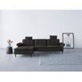 Ecksofa INOSIGN "Birkholm L-Form", schwarz, B:267cm H:83cm T:174cm, 100% Polyester, Sofas, Armlehnverstellung, auch in Easy Clean Bezug - mit Wasser zu reinigen