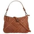 Umhängetasche SAMANTHA LOOK Gr. B/H/T: 24cm x 22cm x 5cm onesize, braun (cognac) Damen Taschen Handtasche echt Leder, Made in Italy