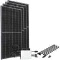 Solaranlage OFFGRIDTEC "Solar-Direct 1660W HM-1500", schwarz, Solarmodule, Schuko-Anschluss, 5 m Anschlusskabel, ohne Halterung