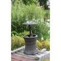 Gartentisch GARDEN PLEASURE "MUMBAI", grau (dunkelgrau, dunkelgrau, dunkelgrau), H:85cm, 8 mm flaches Kunststoffgeflecht, Stahl, Tische, mit Getränkekühler