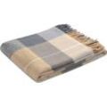 Plaid BIEDERLACK "Britta" Wohndecken Gr. B/L: 130cm x 170cm, beige (beige, grau, braun) im Karo-Look, Kuscheldecke