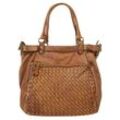 Shopper SAMANTHA LOOK Gr. B/H/T: 28cm x 28cm x 16cm onesize, braun (cognac) Damen Taschen echt Leder, Made in Italy