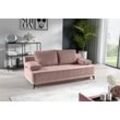 Schlafsofa WERK2 "Rosso", rosa (rosé), B:200cm H:93cm T:95cm, 100% Polyester, 90% Polyester, 10% Nylon, Sofas, 2-Sitzer Sofa und Schlafcouch mit Federkern & Bettkasten