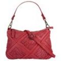 Umhängetasche SAMANTHA LOOK Gr. B/H/T: 24cm x 22cm x 5cm onesize, rot Damen Taschen Handtasche echt Leder, Made in Italy