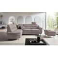 Ecksofa PLACES OF STYLE "Cardoso L-Form", grau, B:250cm H:90cm T:175cm, Struktur imprägniert (100% Polyester), Luxus-Microfaser ALTARA NUBUCK (100% Polyester), Struktur (52% Polyester, 35% Polyacryl, 13% Baumwolle), Luxus-Microfaser weich (90% Polyester, 10% Polyamid), Sofas, Federkern, wahlweise mit Bett, Schubkasten