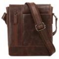 Umhängetasche X-ZONE Gr. B/H/T: 24cm x 21cm x 6cm onesize, braun (cognac) Damen Taschen echt Leder