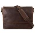 Messenger Bag X-ZONE Gr. B/H/T: 40 cm x 28 cm x 8 cm onesize, braun (cognac) Damen Taschen echt Leder