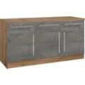 Unterschrank KOCHSTATION "KS-Samos", grau (beton oxid), B:150cm H:85cm T:60cm, Holzwerkstoff, Schränke, Küchenunterschrank, Breite 150 cm