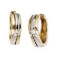 Paar Creolen JOBO Ohrringe Gr. Gelbgold 333, goldfarben (gelbgold 333) Damen 333 Gold bicolor mit Zirkonia