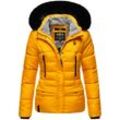 Winterjacke MARIKOO "Loveleen" Gr. S (36), gelb Damen Jacken mit Teddyfell und Kapuze