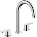 Waschtischarmatur HANSGROHE "Vernis Blend", silber (chrom), H:26,6cm T:19,2cm, Armaturen, 3-Loch mit Zugstangen-Ablaufgarnitur