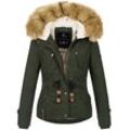 Winterjacke NAVAHOO "Pearl" Gr. L (40), grün Damen Jacken mit warmem Teddyfell